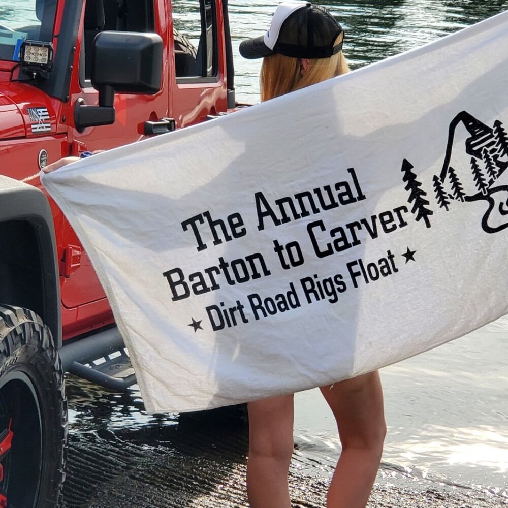 The Annual Barton to Carver Dirt Road Rigs Float Beach Towel